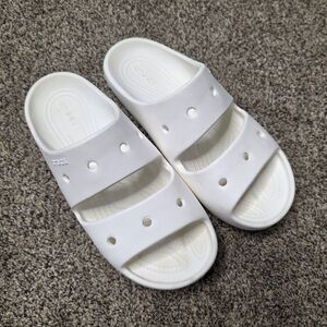 Crocs Slip On Sandals Mens 8 Womens 10 White Comfort Classic Pool Beach